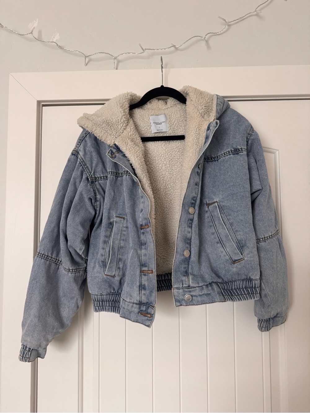 Angel Kiss Light Blue Denim Jacket with Cream Soft Lining